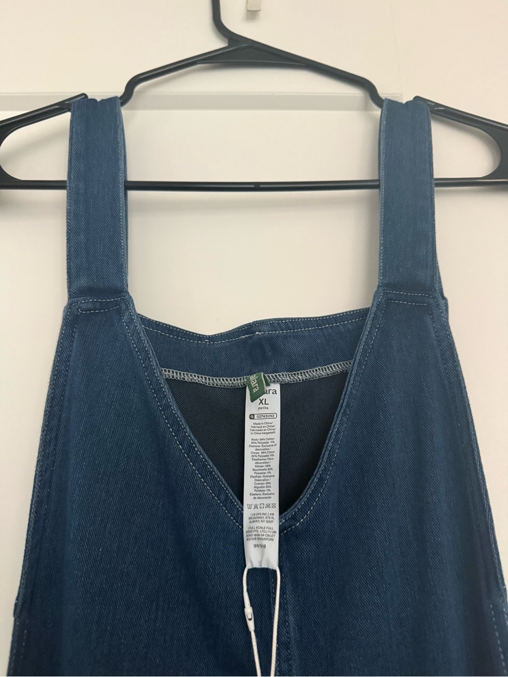 Halara Flex™ Denim Overalls Jumpsuit XL Wide Leg Dark Wash - Picture 9 of 14
